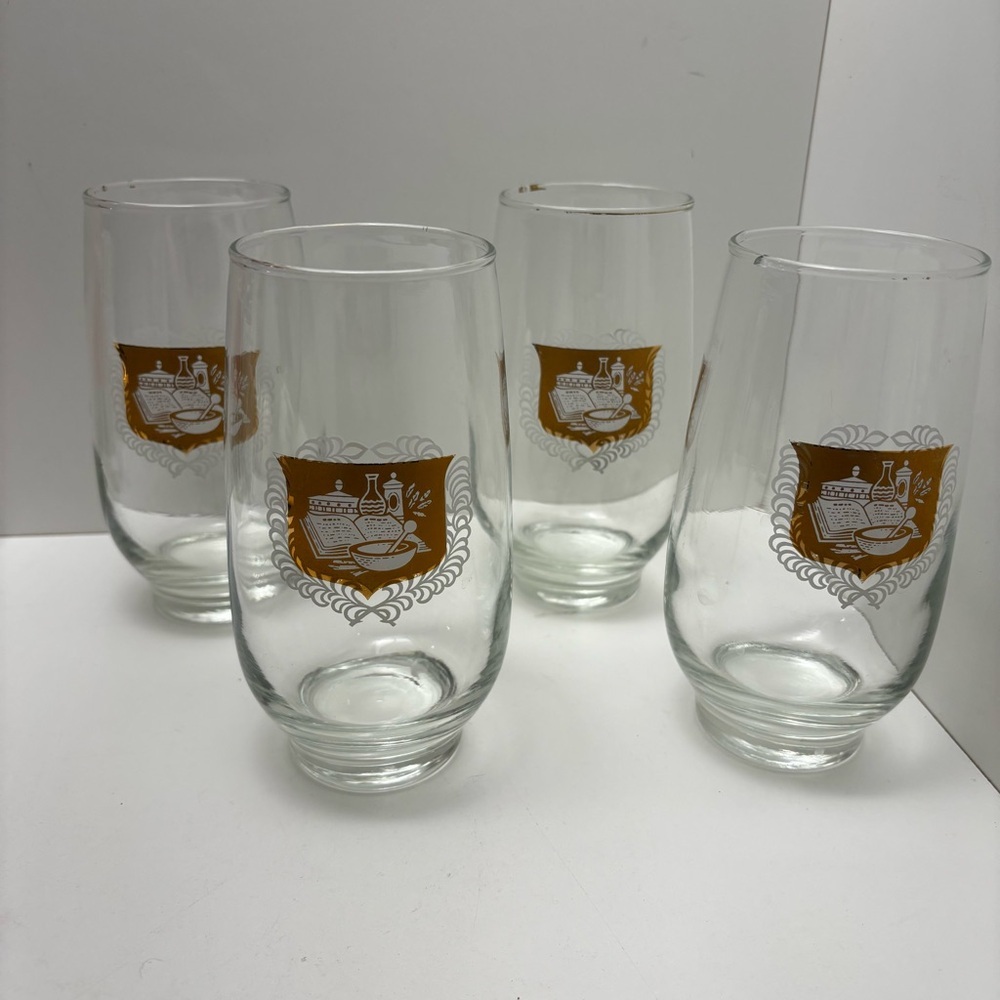 Libbey vintage 70s Apothecary Pharmacy drinking glasses: set of 4